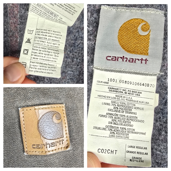 Carhartt Vintage Mens Large C02CHT Brown Chestnut Blanked Lined Chore Jacket - Picture 11 of 11